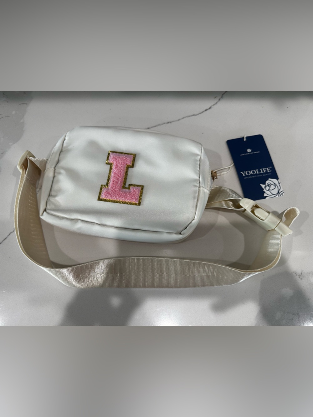 YOOLIFE Initial Crossbody Belt Bag- Fanny Pack  Letter L Y2K Inspired New